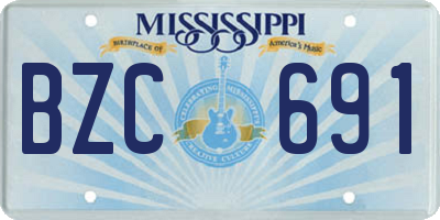 MS license plate BZC691