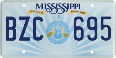 MS license plate BZC695