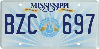 MS license plate BZC697