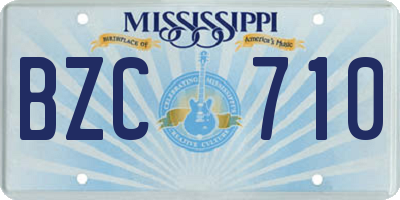 MS license plate BZC710
