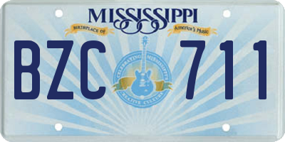 MS license plate BZC711