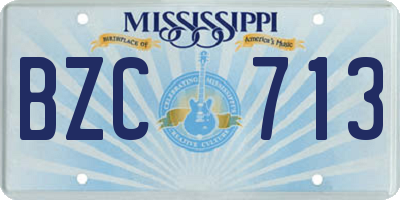 MS license plate BZC713