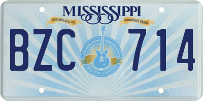 MS license plate BZC714