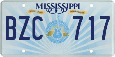 MS license plate BZC717