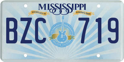 MS license plate BZC719