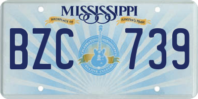 MS license plate BZC739