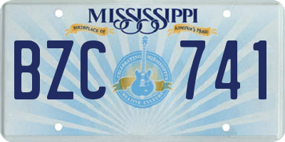 MS license plate BZC741