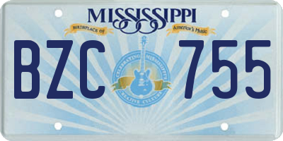 MS license plate BZC755