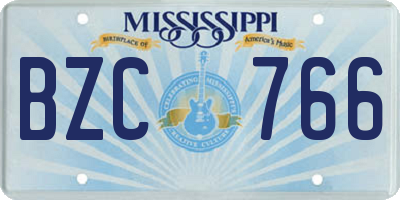 MS license plate BZC766