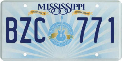 MS license plate BZC771