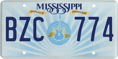 MS license plate BZC774