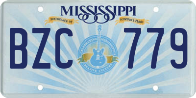 MS license plate BZC779