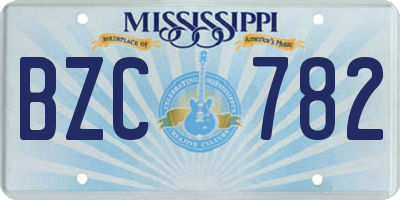 MS license plate BZC782