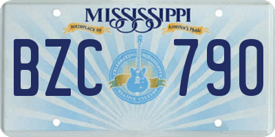 MS license plate BZC790