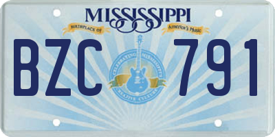 MS license plate BZC791