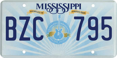MS license plate BZC795