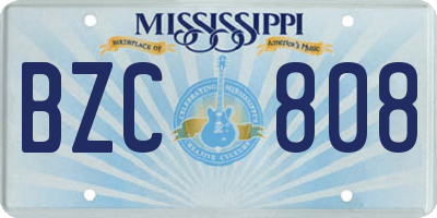 MS license plate BZC808