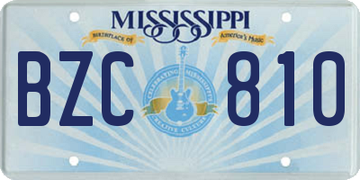 MS license plate BZC810