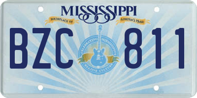 MS license plate BZC811