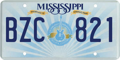 MS license plate BZC821