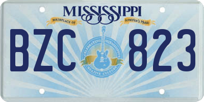 MS license plate BZC823