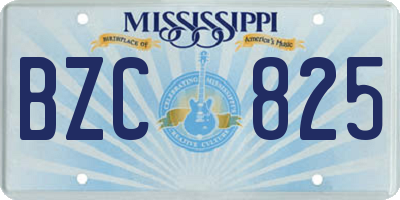 MS license plate BZC825