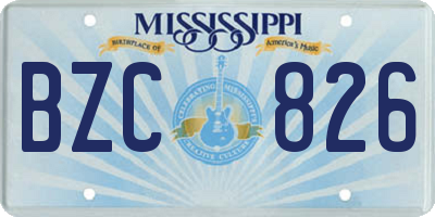 MS license plate BZC826