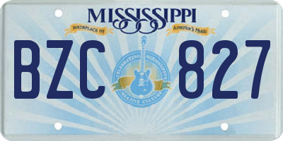 MS license plate BZC827