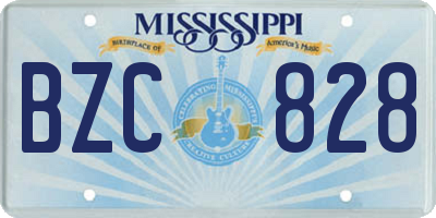MS license plate BZC828