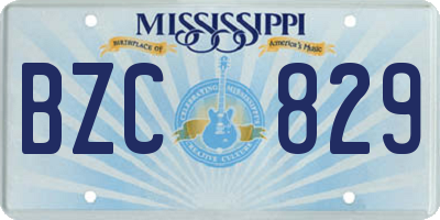 MS license plate BZC829