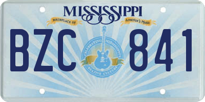 MS license plate BZC841
