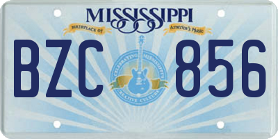 MS license plate BZC856