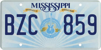 MS license plate BZC859