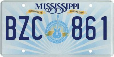 MS license plate BZC861