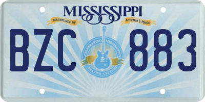 MS license plate BZC883
