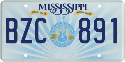 MS license plate BZC891