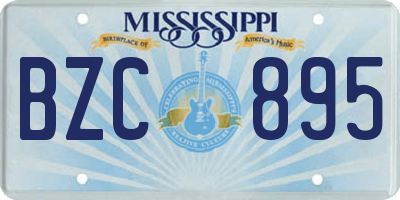 MS license plate BZC895