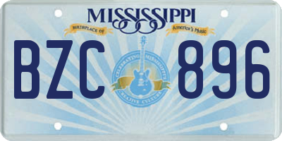 MS license plate BZC896