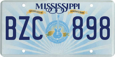 MS license plate BZC898