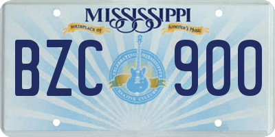 MS license plate BZC900