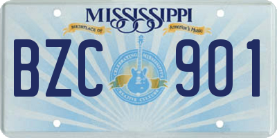 MS license plate BZC901