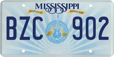 MS license plate BZC902