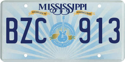 MS license plate BZC913