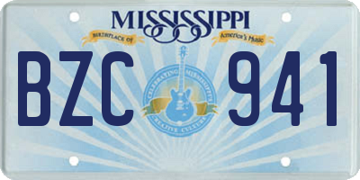 MS license plate BZC941