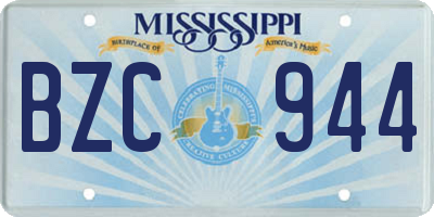 MS license plate BZC944