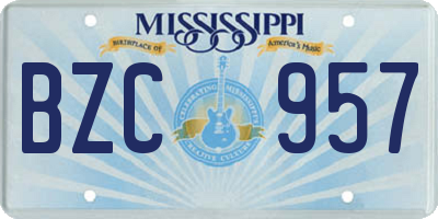 MS license plate BZC957