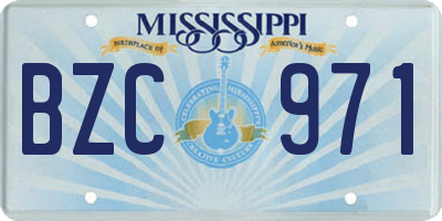 MS license plate BZC971