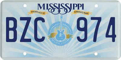 MS license plate BZC974