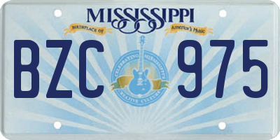 MS license plate BZC975