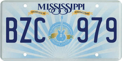 MS license plate BZC979